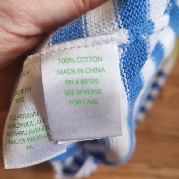 EUC Lilly Pulitzer Striped Blue and White Sweater, Size Small - Picture 5 of 6